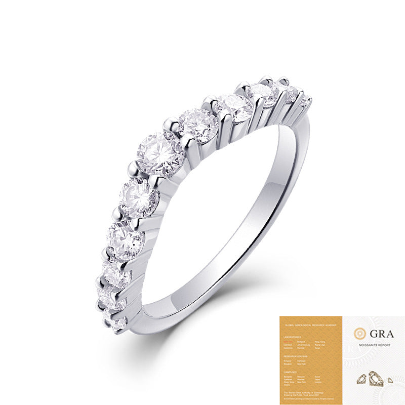 Moissanite Crown S925 Silver Base Moissanite Ring for Women, Non-Fading Waterproof Closed Band, Elegant Jewelry, Perfect Gift Idea, Women Wedding Set, Moissanite Jewelry Perfect for Birthday Mother's Day for Brides