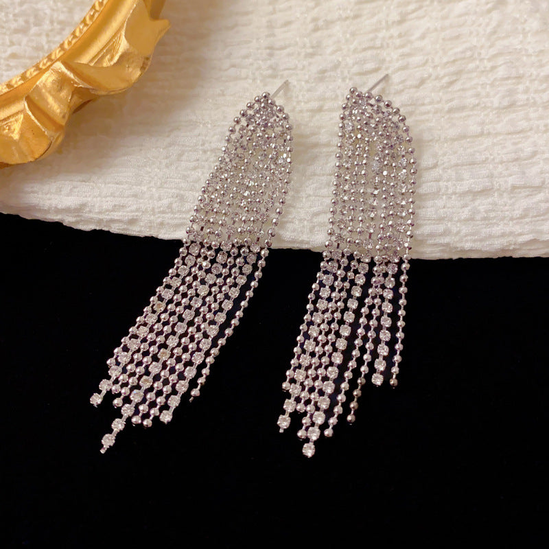 Viral Long Fringe Earrings, 14k Gold Plated Anti-Tarnish and Hypoallergenic, Vintage Design Zircon Crystals, Lightweight Luxury Jewelry, Versatile Sparkling Face Slimming Ear Rings
