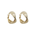 Thick Wavy Hoops, 14k Gold Plated Anti-Tarnish and Hypoallergenic, Vintage Design Zircon Crystals, Lightweight Luxury Jewelry, Versatile Sparkling Face Slimming Ear Rings