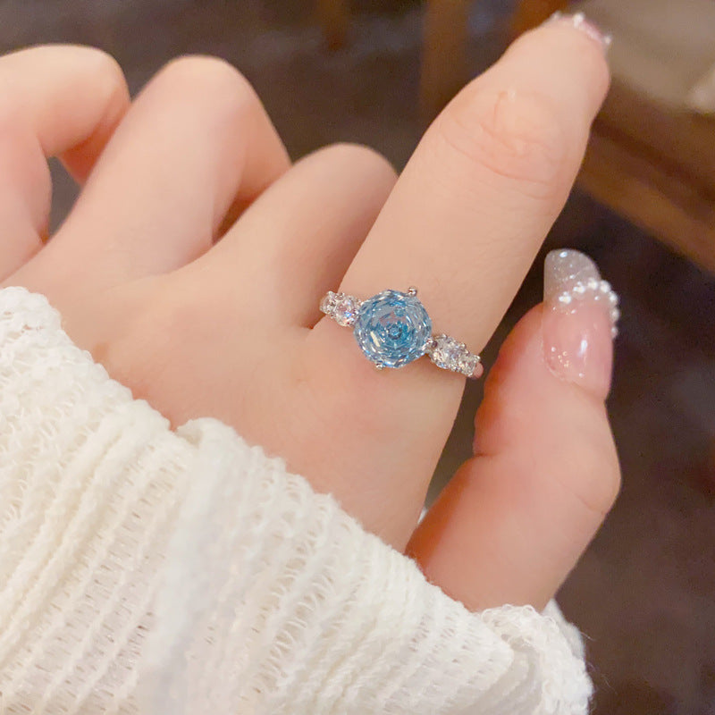 Rose Cut Zircon Ring，14k Gold Plated Anti-Tarnish and Hypoallergenic, Vintage Design Zircon Crystals, Lightweight Luxury Jewelry, Versatile Sparkling