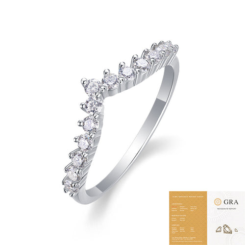 Moissanite Crown S925 Silver Base Moissanite Ring for Women, Non-Fading Waterproof Closed Band, Elegant Jewelry, Perfect Gift Idea, Women Wedding Set, Moissanite Jewelry Perfect for Birthday Mother's Day for Brides
