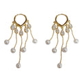 Viral Long Fringe Hoops, 14k Gold Plated Anti-Tarnish and Hypoallergenic, Vintage Design Zircon Crystals, Lightweight Luxury Jewelry, Versatile Sparkling Face Slimming Ear Rings