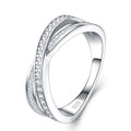 Moissanite Interwined Infinity Ring  S925 Silver Base Moissanite Ring for Women, Non-Fading Waterproof Closed Band, Elegant Jewelry, Perfect Gift Idea, Women Wedding Set, Moissanite Jewelry Perfect for Birthday Mother's Day for Brides