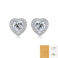 Moissanite Heart Halo Earrings S925 Silver Base Moissanite Ring for Women, Non-Fading Waterproof, Elegant Jewelry, Perfect Gift Idea, Women Wedding Set, Moissanite Jewelry Perfect for Birthday Mother's Day for Brides