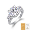 Moissanite Viral Three Stone Ring S925 Silver Base Moissanite Ring for Women, Non-Fading Waterproof Closed Band, Elegant Jewelry, Perfect Gift Idea, Women Wedding Set, Moissanite Jewelry Perfect for Birthday Mother's Day for Brides