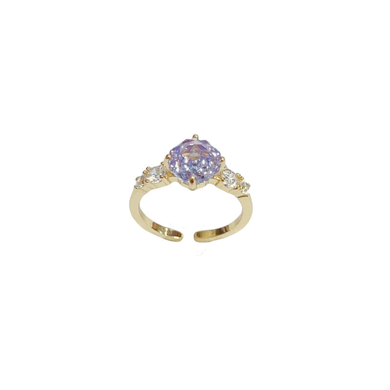 Rose Cut Zircon Ring，14k Gold Plated Anti-Tarnish and Hypoallergenic, Vintage Design Zircon Crystals, Lightweight Luxury Jewelry, Versatile Sparkling